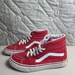 VANS Sk8-Hi Red White High Top Canvas Skateboarding Sneakers Men's 5
Women's 6.5